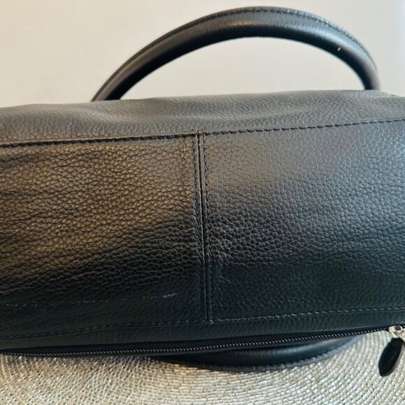 LODIS Darcy Black Pebbled Leather Shoulder Bag – Top-Handle, Zip Closure, Excell - Picture 7 of 11